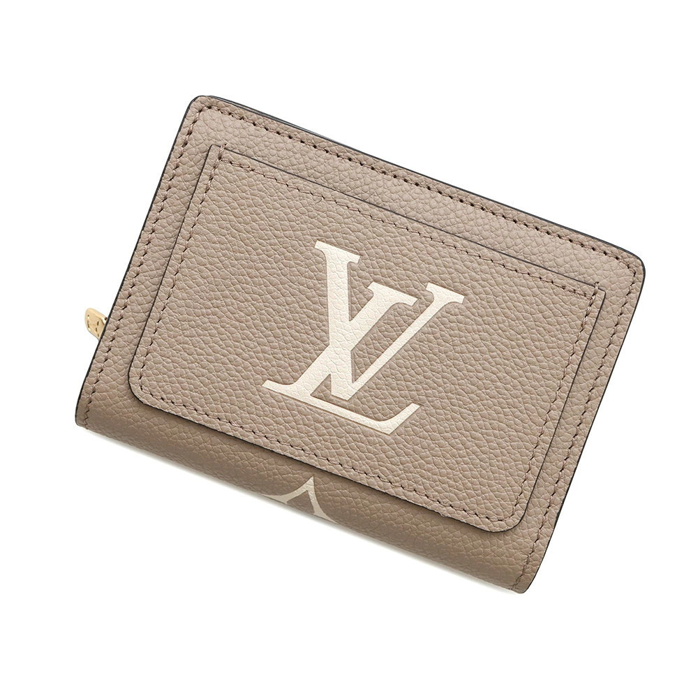 Louis Vuitton Bi fold Wallet Monogram Empreinte Portefeuille Claire Greige